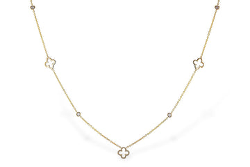 14K Yellow Gold Diamond Fashion Station Necklace, 0.20 Carat TW